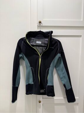 Columbia Women’s Black and Teal Full-Zip Fleece Jacket with Omni-Heat
